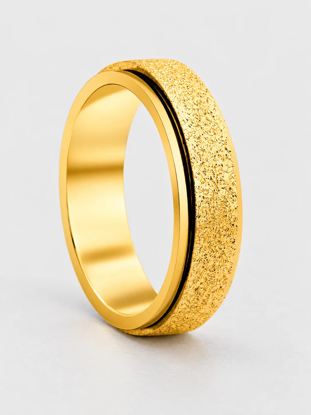 Golden Sand Textured Spinner Ring