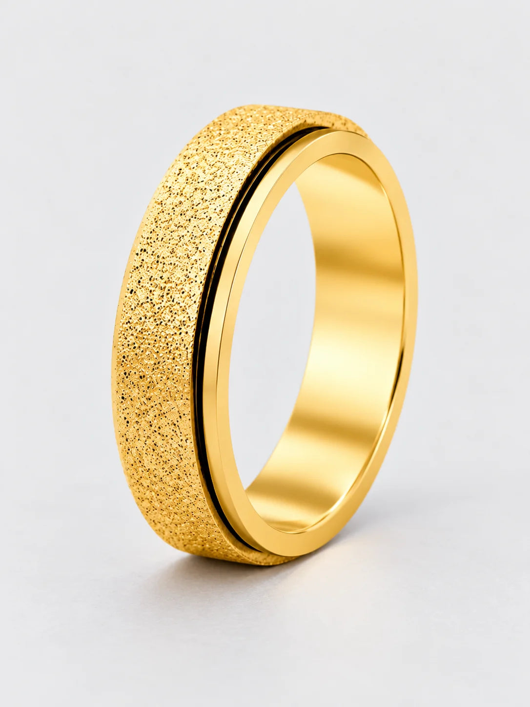 Bague tournante texturée sable doré