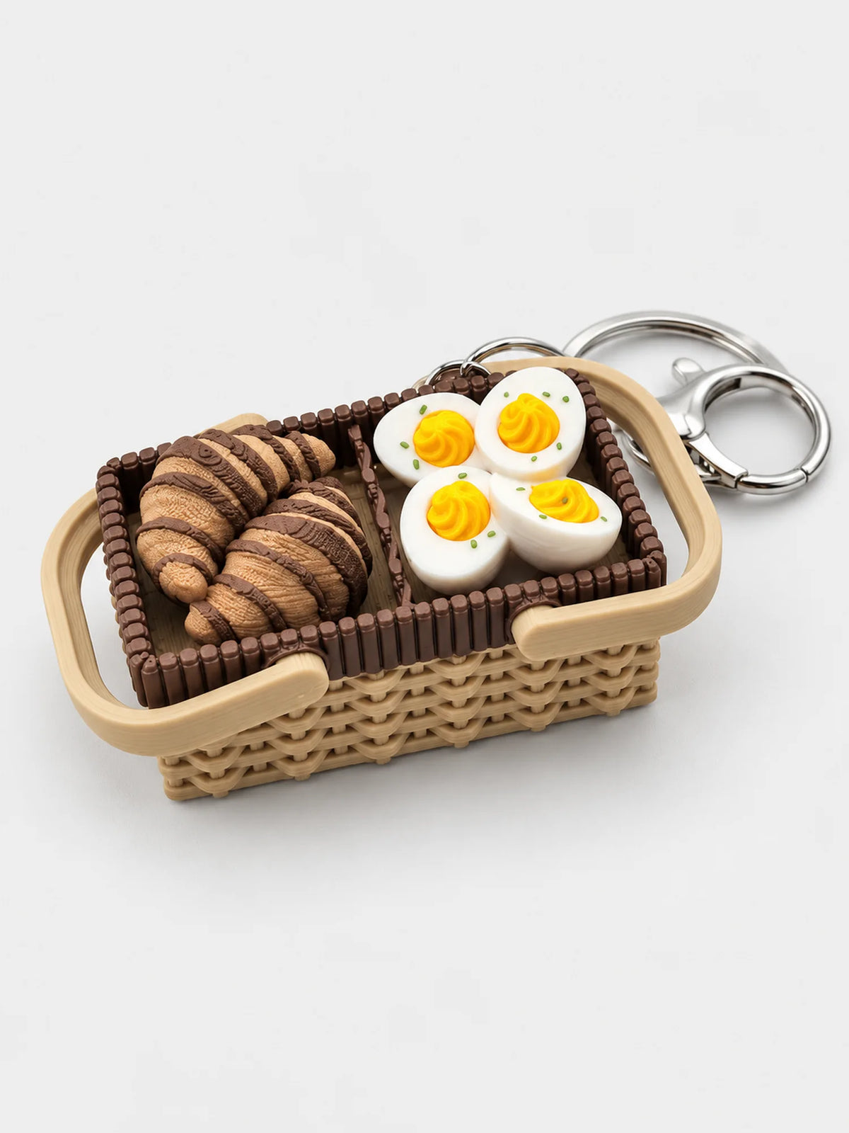Mini Breakfast Basket Sensory Fidget Keychain – 2 Pack