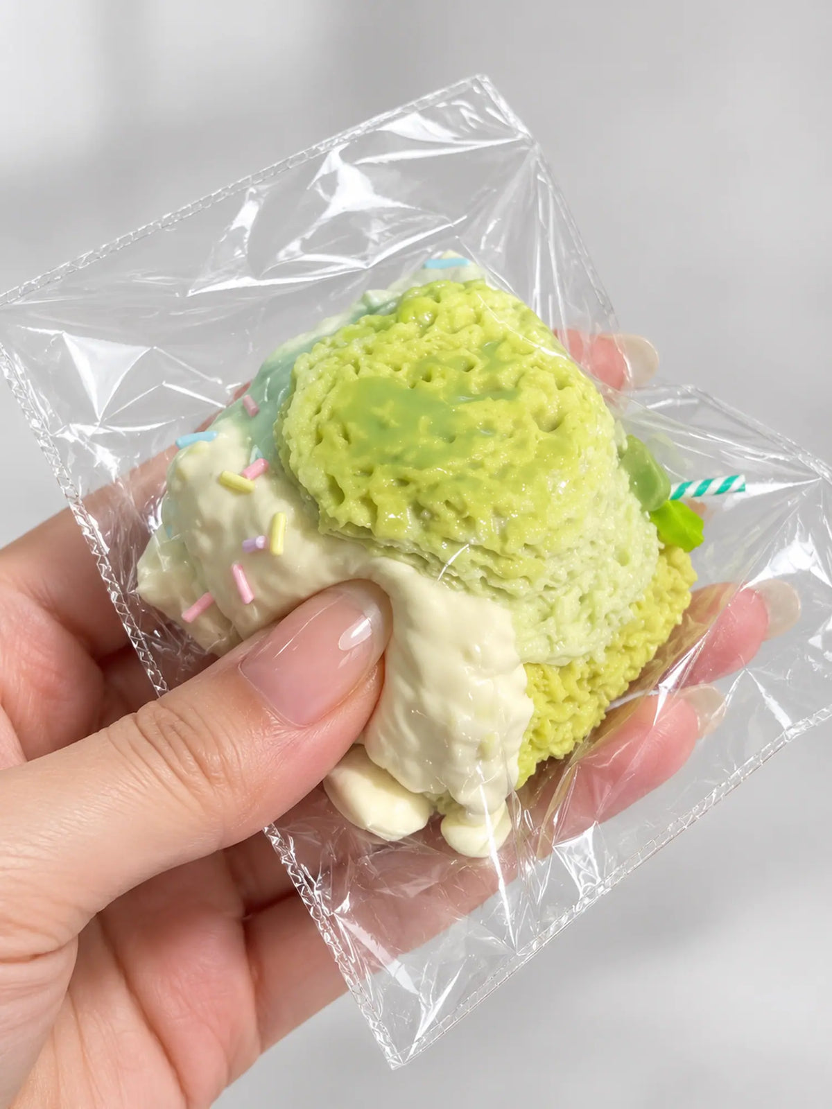 Matcha Ice Cream Scoop Squishy Toy