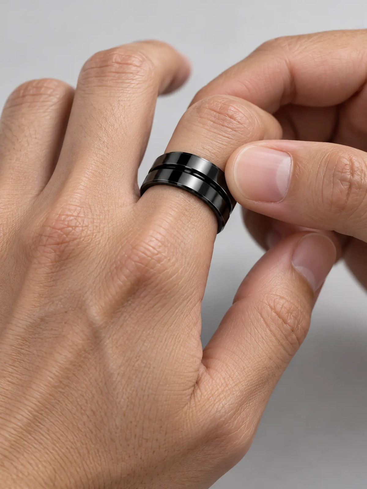 Midnight Black Spinner Ring