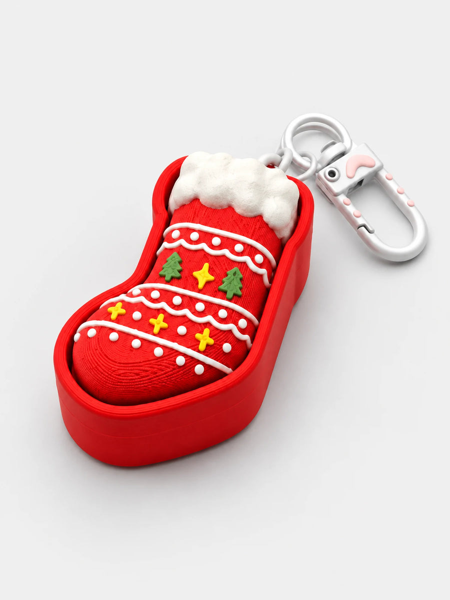 Christmas Stocking 3D Printed Fidget Button Clicker Keychain