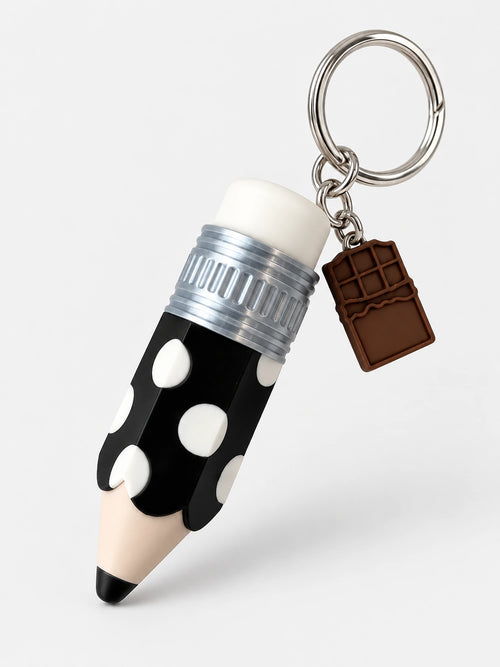 Polka Dot Pencil Fidget Keychain