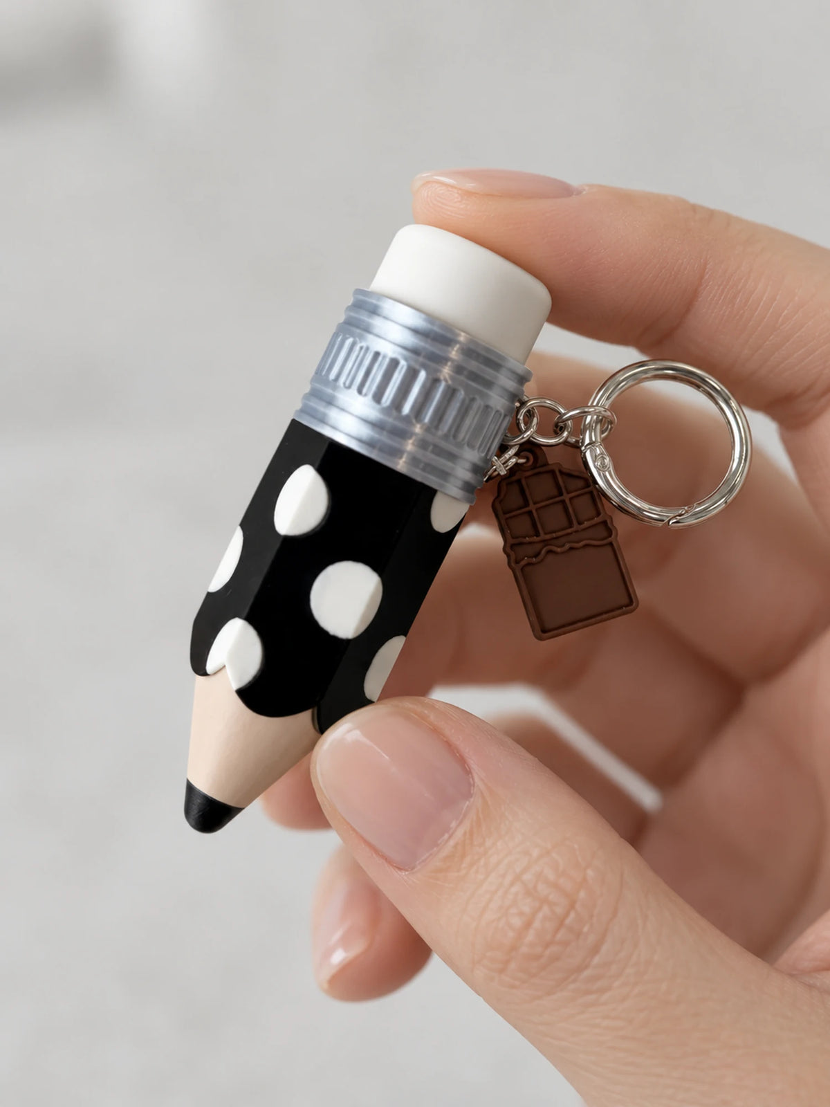 Polka Dot Pencil Fidget Keychain