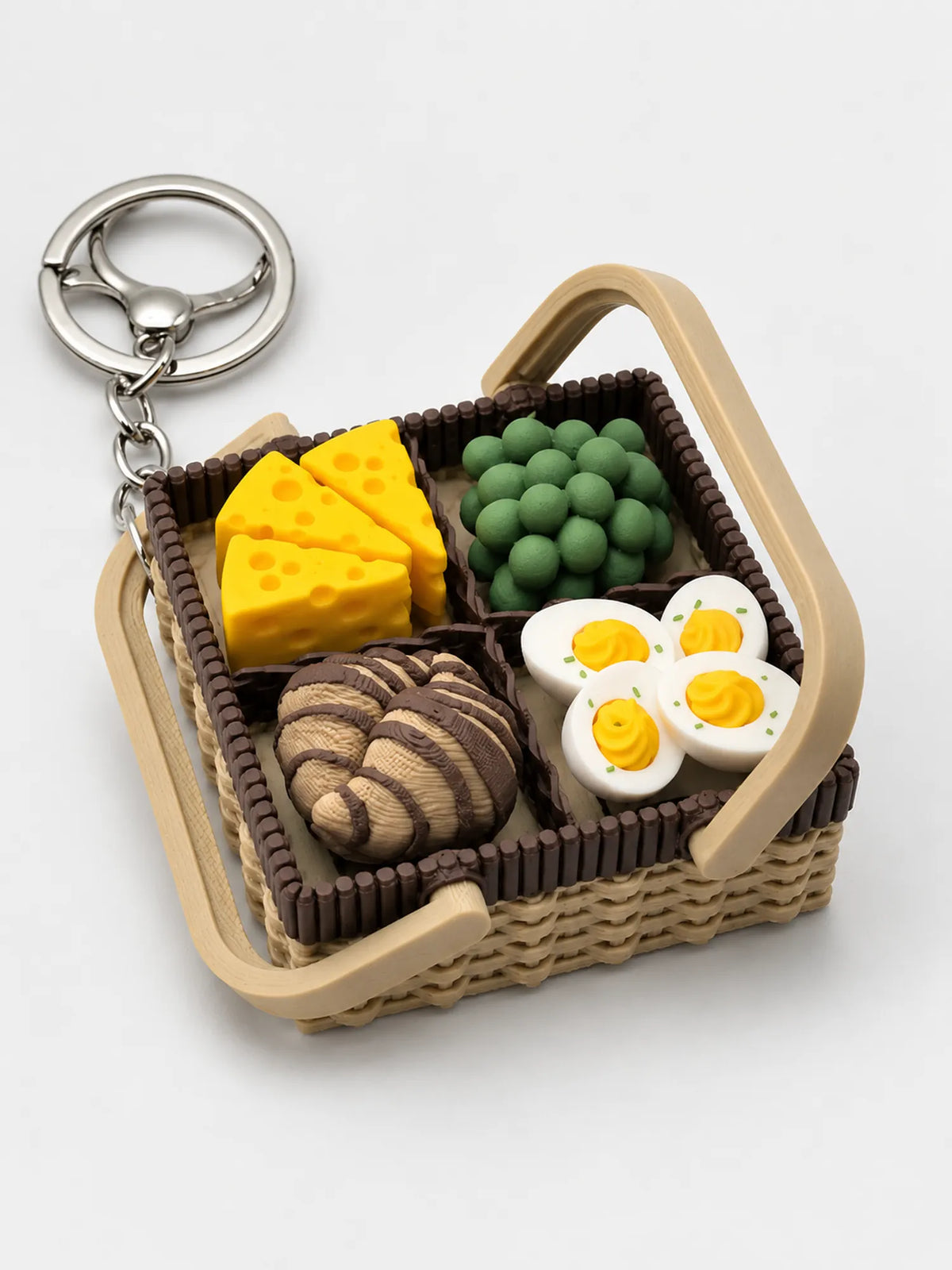 Mini Breakfast Basket Sensory Fidget Keychain – 2 Pack