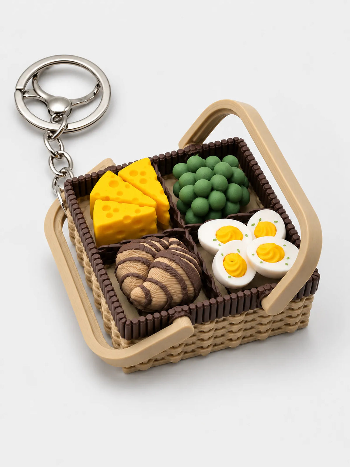 Mini Breakfast Basket Sensory Fidget Keychain – 2 Pack