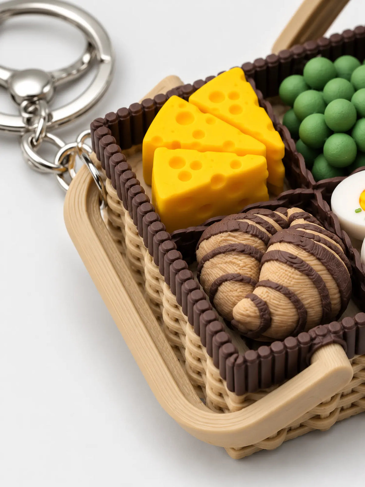 Mini Breakfast Basket Sensory Fidget Keychain – 2 Pack