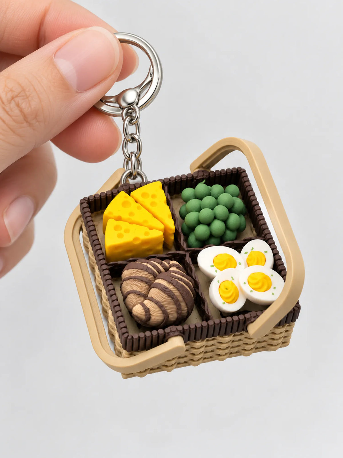 Mini Breakfast Basket Sensory Fidget Keychain – 2 Pack