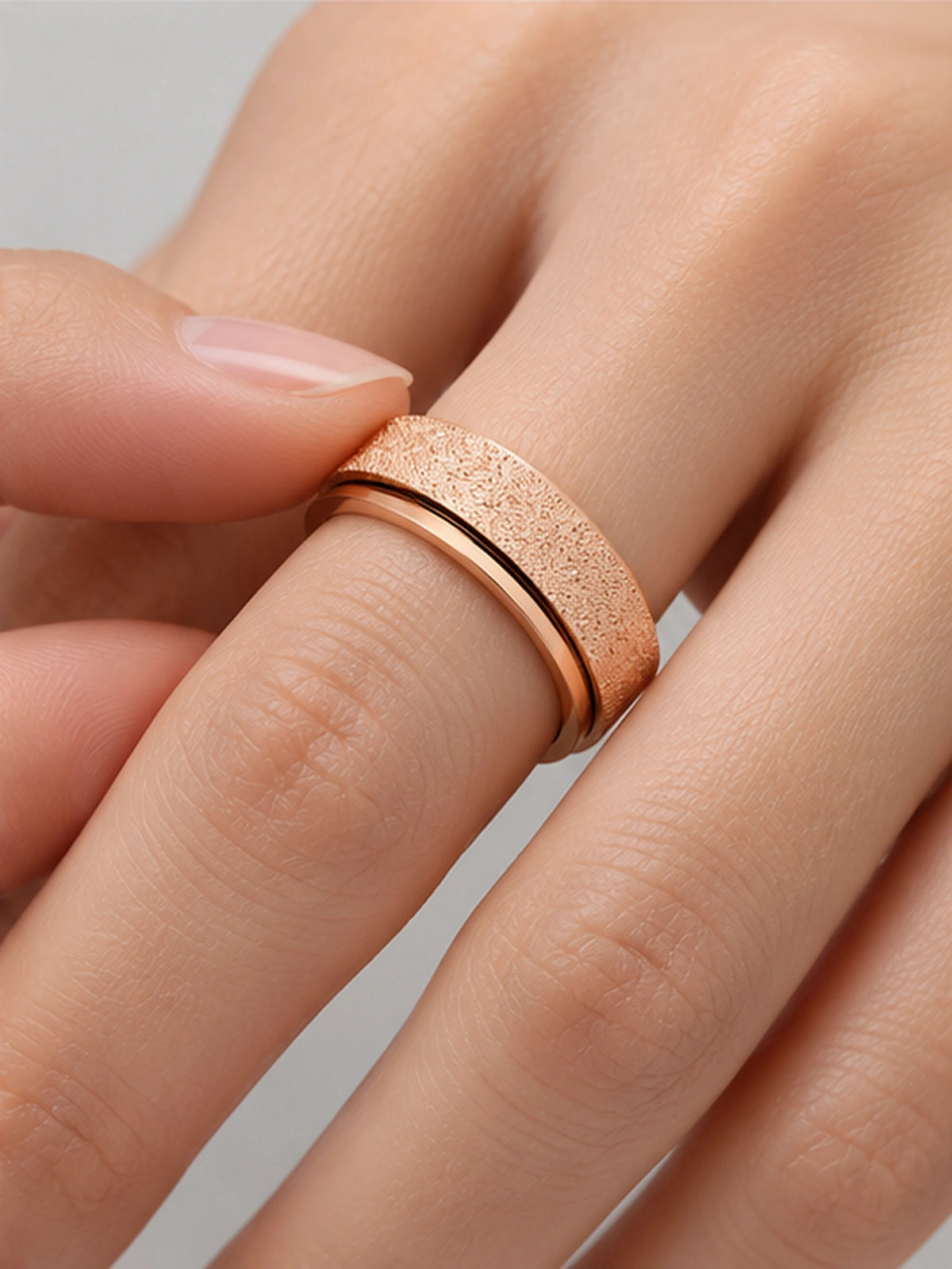 Rose Gold Stardust Spinner Ring